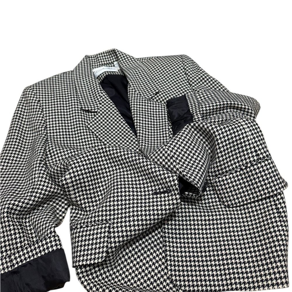 JH Collectibles Classic Black and White Houndstooth Women's Coat - Picture 3 of 8